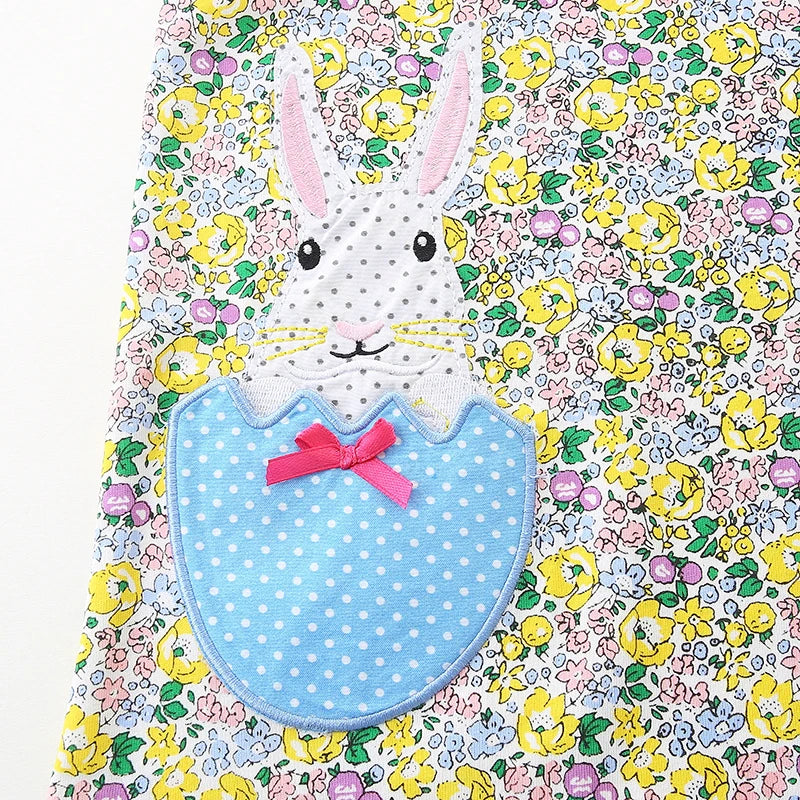 Kids Girls Long Sleeves Cartoon Design Casual Dress childrensterritory