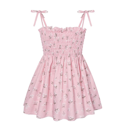 Kids Girl Sleeveless Floral Sling Summer Dresses childrensterritory
