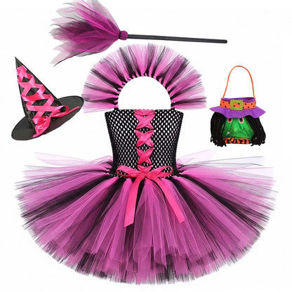 Kids Girls Carnival Vestidos Clothing Set Bag Hat for Halloween