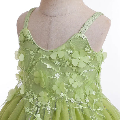 Sleeveless Butterfly Design Princess Puffy Dress For Girls childrensterritory