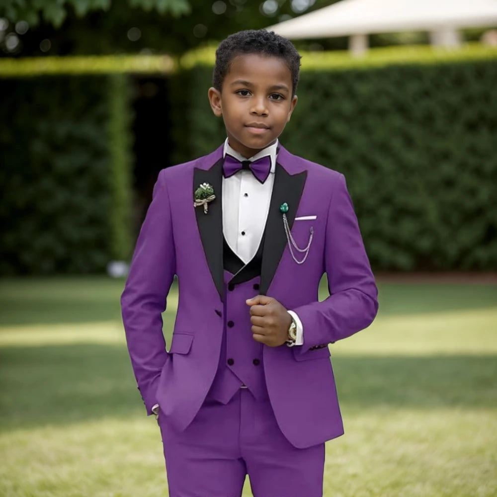 Kids Boys Slim Fit Formal 4 Pieces Wedding Outfit
