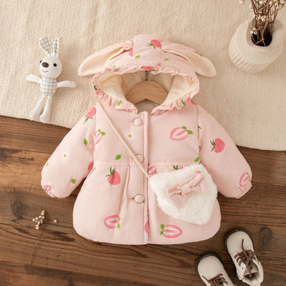 Girls Cartoon Design Winter Warm Jackets