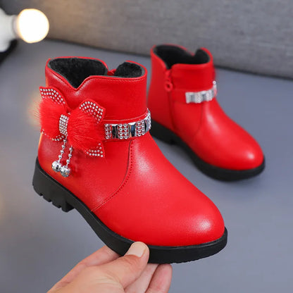 Princess Girls Mid Length Boots With Designer Bows childrensterritory
