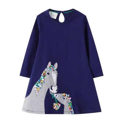 Long-Sleeved Printed Summer Dresses For Girls childrensterritory