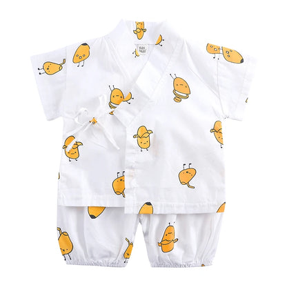 2PCS Cute Cartoon Print Baby Top + Shorts Home Wear Sets childrensterritory