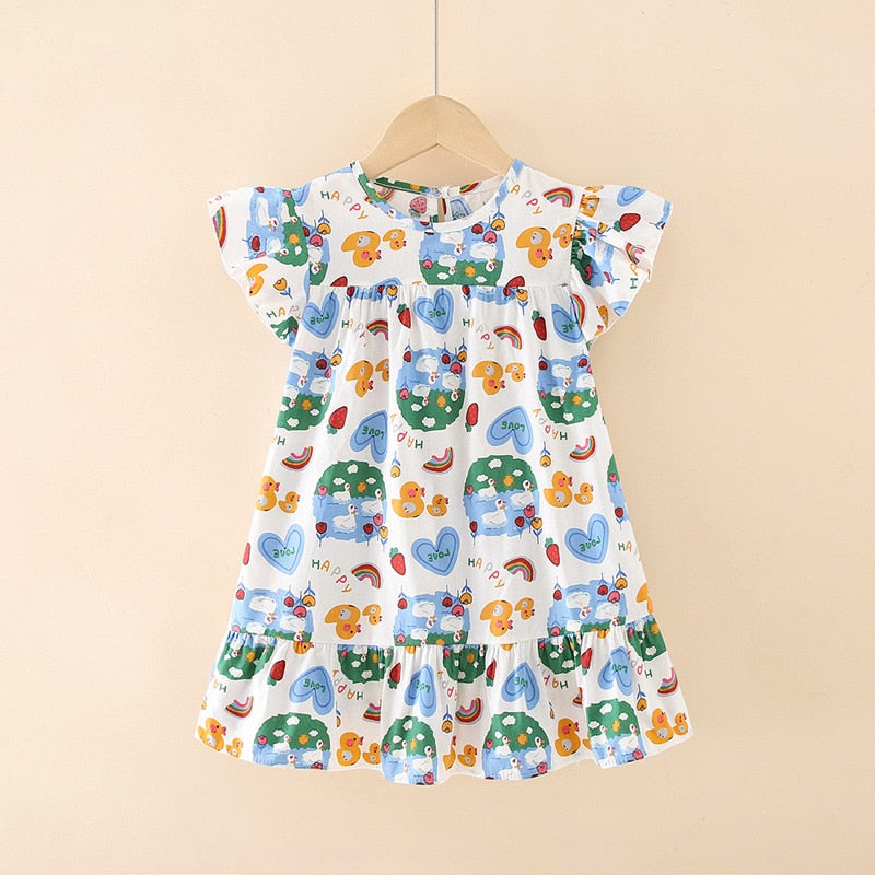 Kids Girls Floral Summer Princess Party Dresses childrensterritory