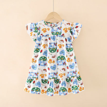 Kids Girls Floral Summer Princess Party Dresses childrensterritory