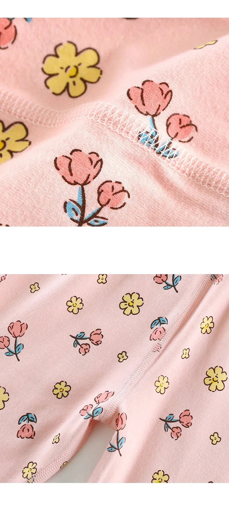 Cartoon Print Long Sleeve Lycra Pajamas Set for Kids childrensterritory