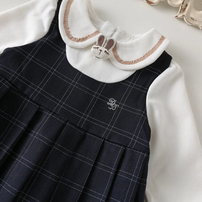 Cute Academic-Style Kids Girls Autumn Princess Dress