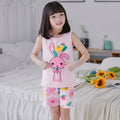 Kid Boy Girl Cartoon Design Sleeveless Cotton Vest and Pajamas Sets childrensterritory