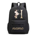 Canvas High School Backpack with Custom Letter Name
