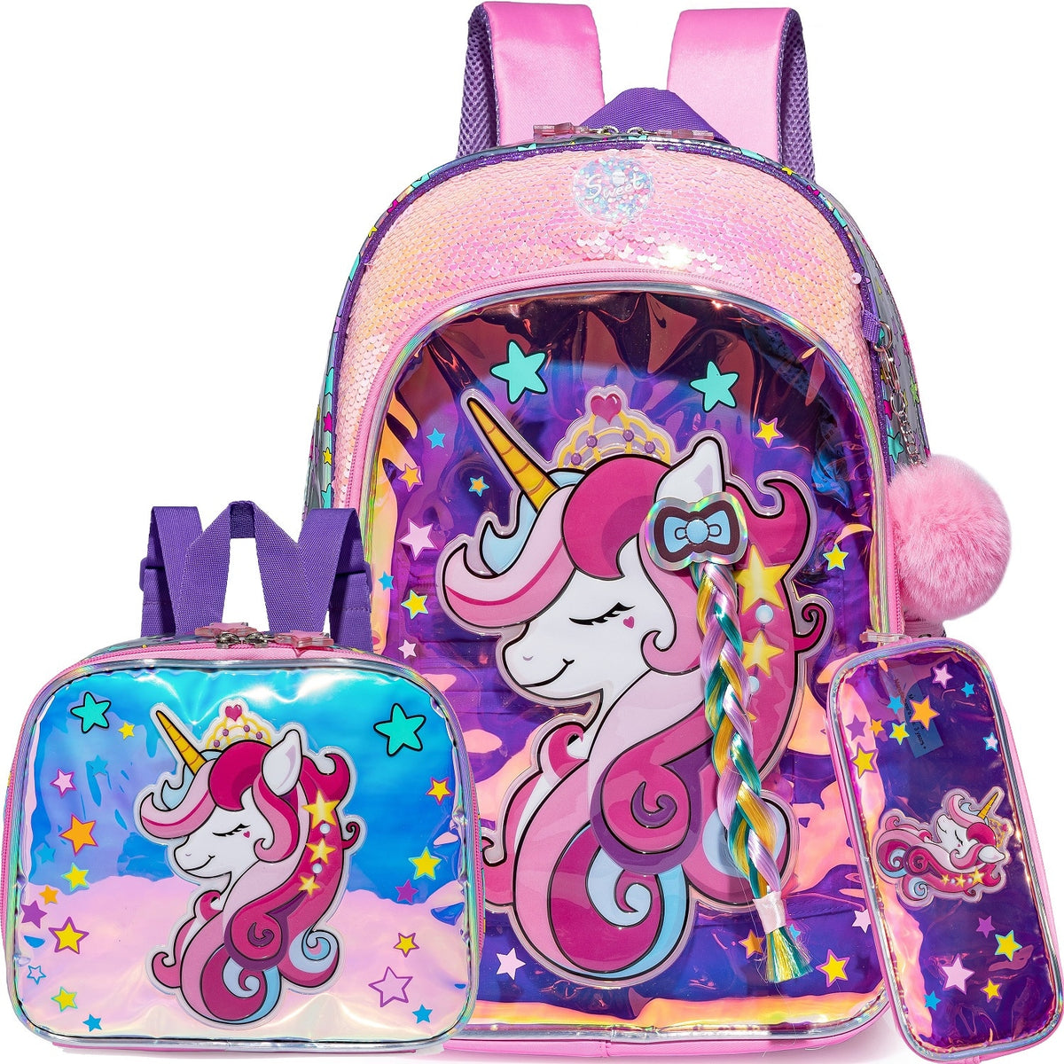 Full Size Cartoon School Backpack Set for Kids Girls childrensterritory