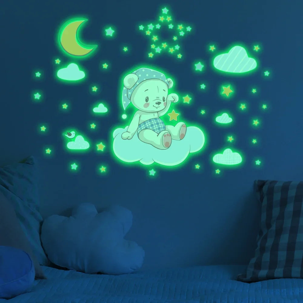 Glow-in-the-Dark Cartoon Design Luminous Wall Stickers