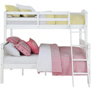 Solid Wood White Bunk Bed With Ladder and Guard Rail childrensterritory