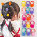 Little Girls 20Pcs Colorful Plush Ball Elastic Hair Bands childrensterritory