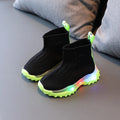 Kids Knitted Soft Sole LED Luminous Sneakers for Boys and Girls childrensterritory