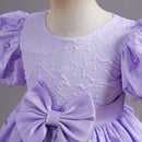 Toddler Girl's Solid Color Bow Design Evening Performance Dresses childrensterritory