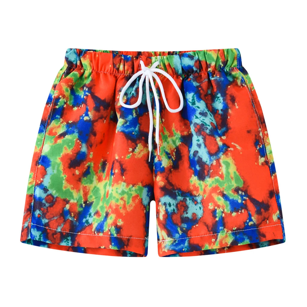 Cartoon Print Kids Boys Summer Swimming Trunks