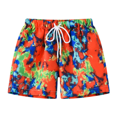 Cartoon Print Kids Boys Summer Swimming Trunks