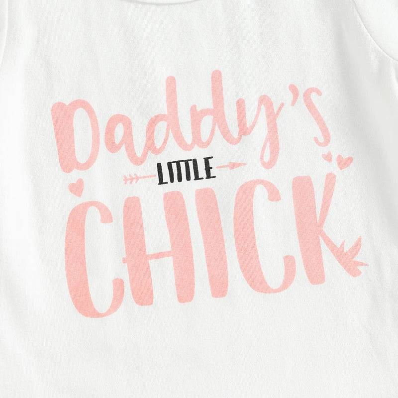 Baby Girls Cartoon Letter Print Easter Outfit Set childrensterritory