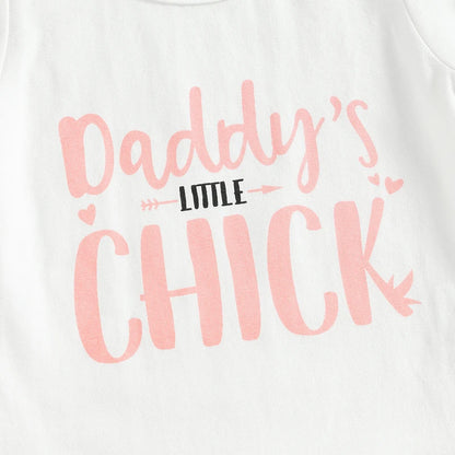 Baby Girls Cartoon Letter Print Easter Outfit Set childrensterritory