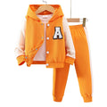 2pcs Hooded Contrasting Kids Fall Tracksuit Set childrensterritory