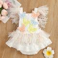 Baby Girls Cute Flower Lace Design Sleeveless Rompers childrensterritory