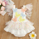 Baby Girls Cute Flower Lace Design Sleeveless Rompers childrensterritory