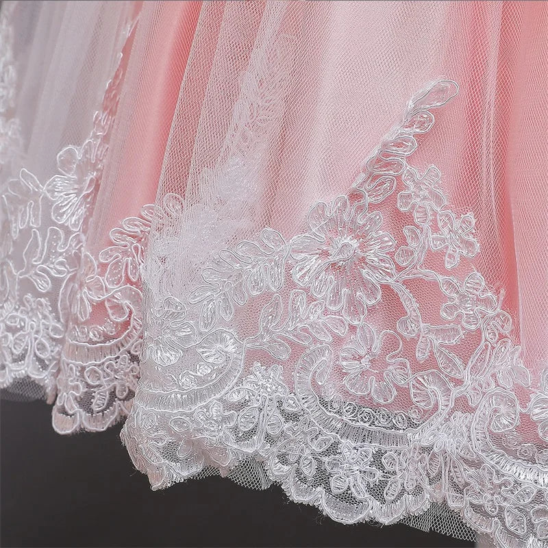 Elegant Baby Girl Big Bow Christening/Birthday Dresses
