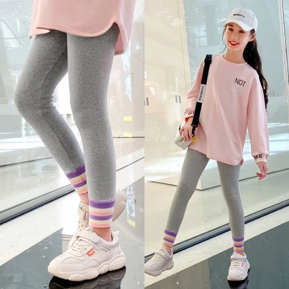 Kids Girls Casual Knitted Warm Cotton Leggings childrensterritory