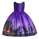Vampire Pumpkin Print Halloween Costume for Kids Girls