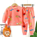 Baby/Kids Thick Warm Cartoon Print Pajamas Set