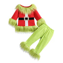 Kids Furry Design Plush Top & Elastic Waist Pants childrensterritory