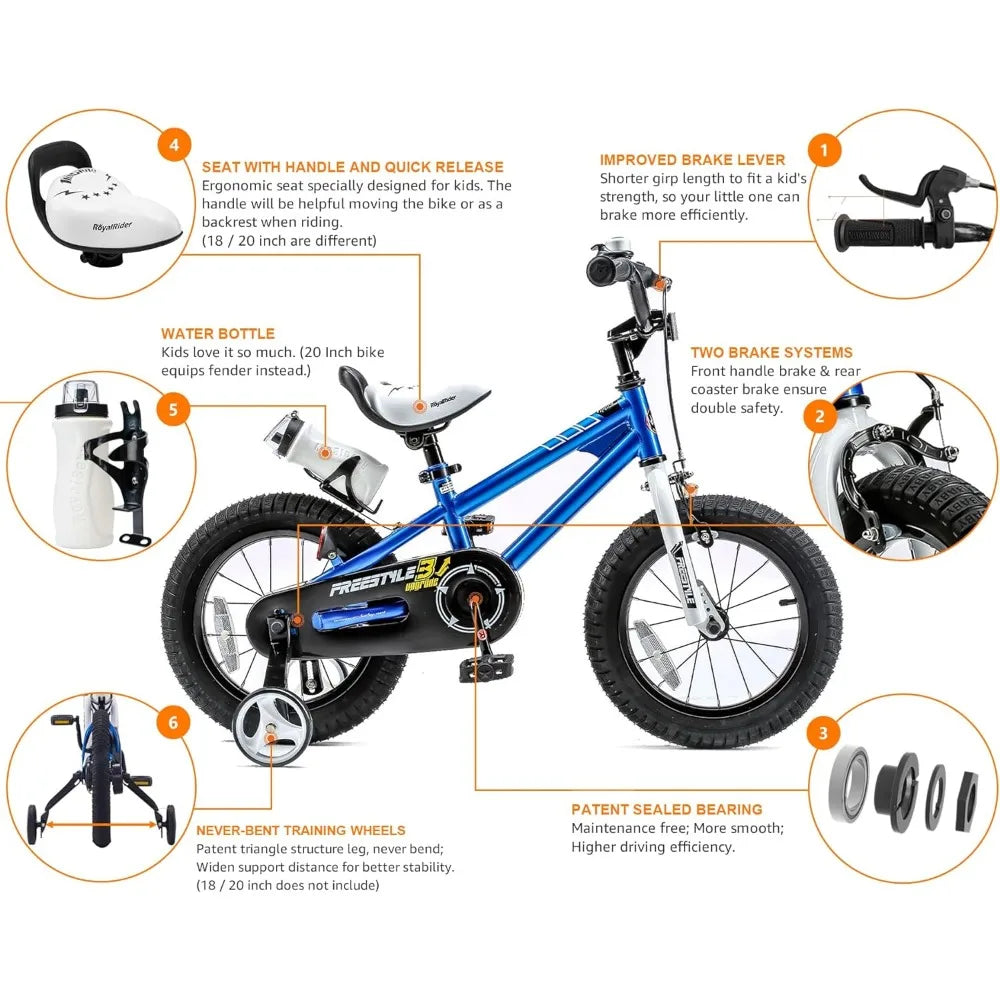 12 to 20 Inch Freestyle Kids Bicycle with 2 Hand Brakes childrensterritory