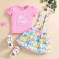 "Happy Easter" Print Little Girls Summer T-shirt & Skirt Set childrensterritory