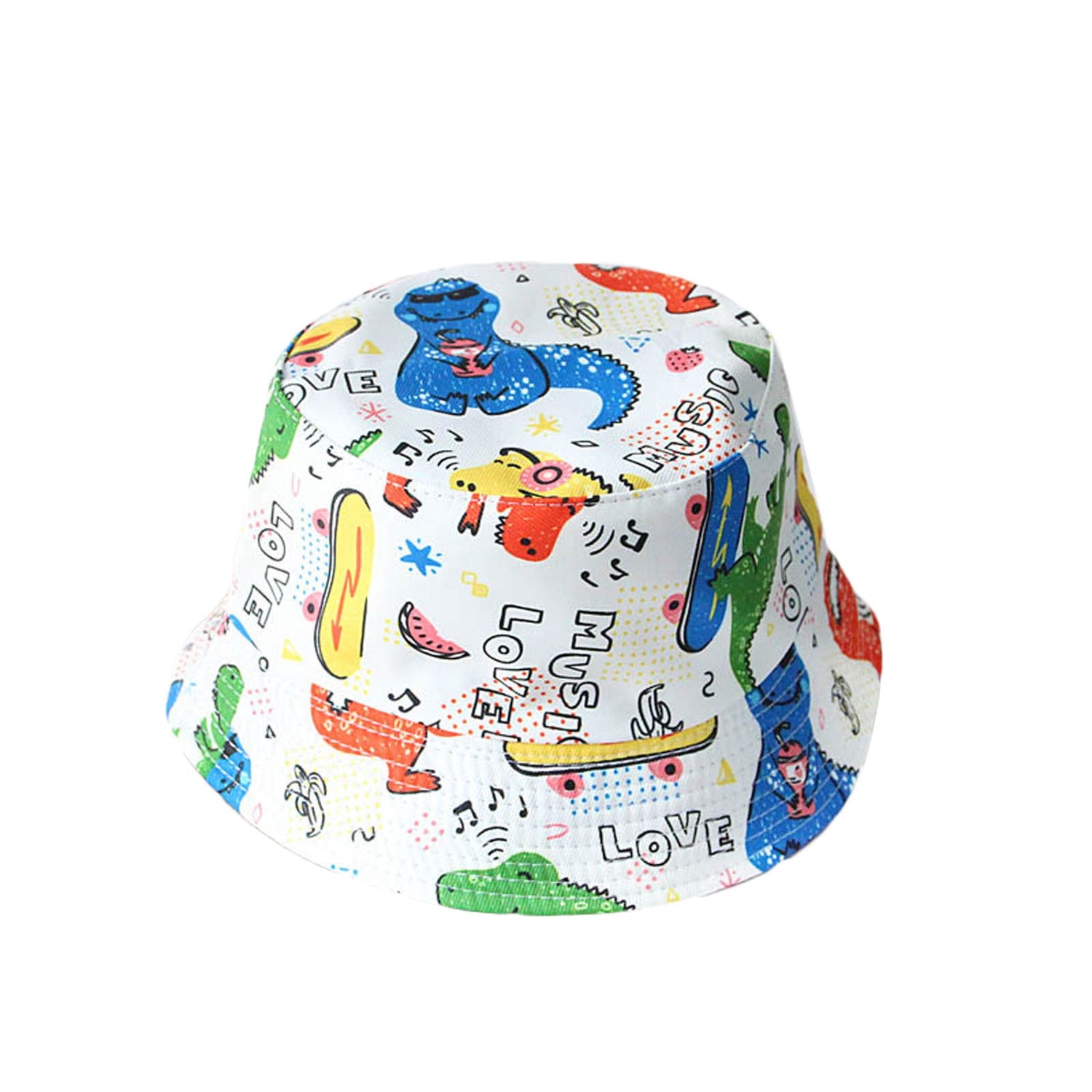 6 Colors Kids Cartoon Dinosaur Print Fisherman Hat childrensterritory