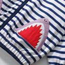 Cartoon Shark Design Cotton Hoodies for Kids childrensterritory