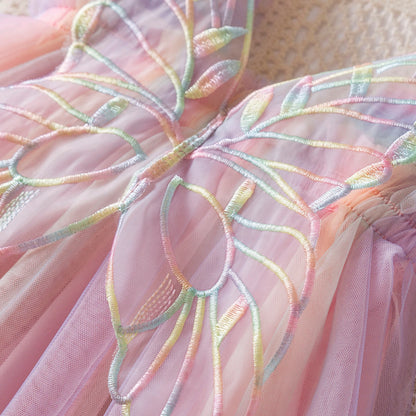 Baby Girls Ruffles Lace Design Birthday Party Princess Dresses