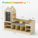 Kids Wooden Bookshelf with Chalkboard and Bench childrensterritory