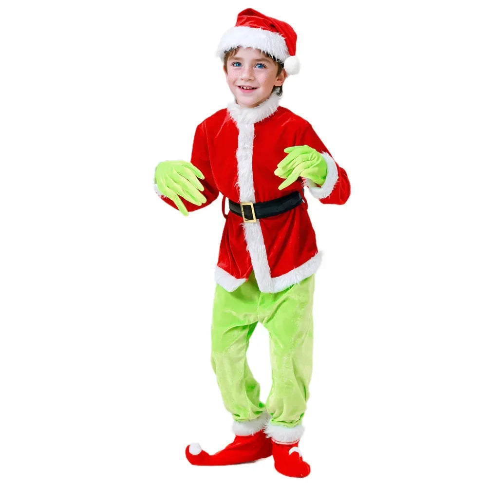 Kids Furry Design Plush Top &amp; Elastic Waist Pants