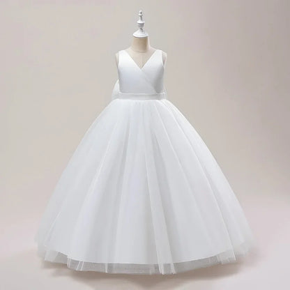 A-Line Back Big Bow First Communion Dresses for Girls