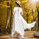 Lace Design Kids Girls Long Cotton Dresses for Summer