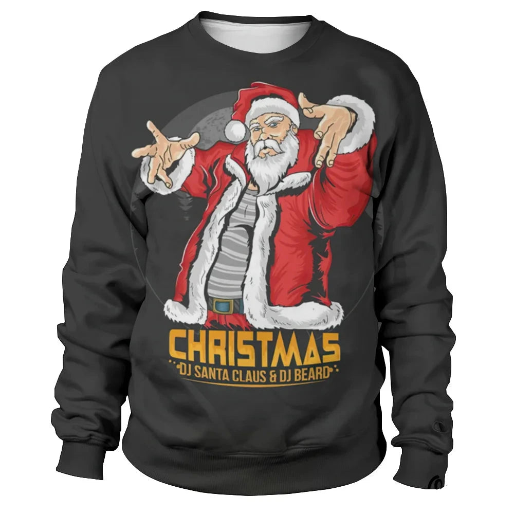 Funny Santa Claus Printed Sweatshirts For Men childrensterritory