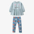 Kids Girls Lovely Cartoon Cat Print T-Shirts + Pants Clothing Sets childrensterritory