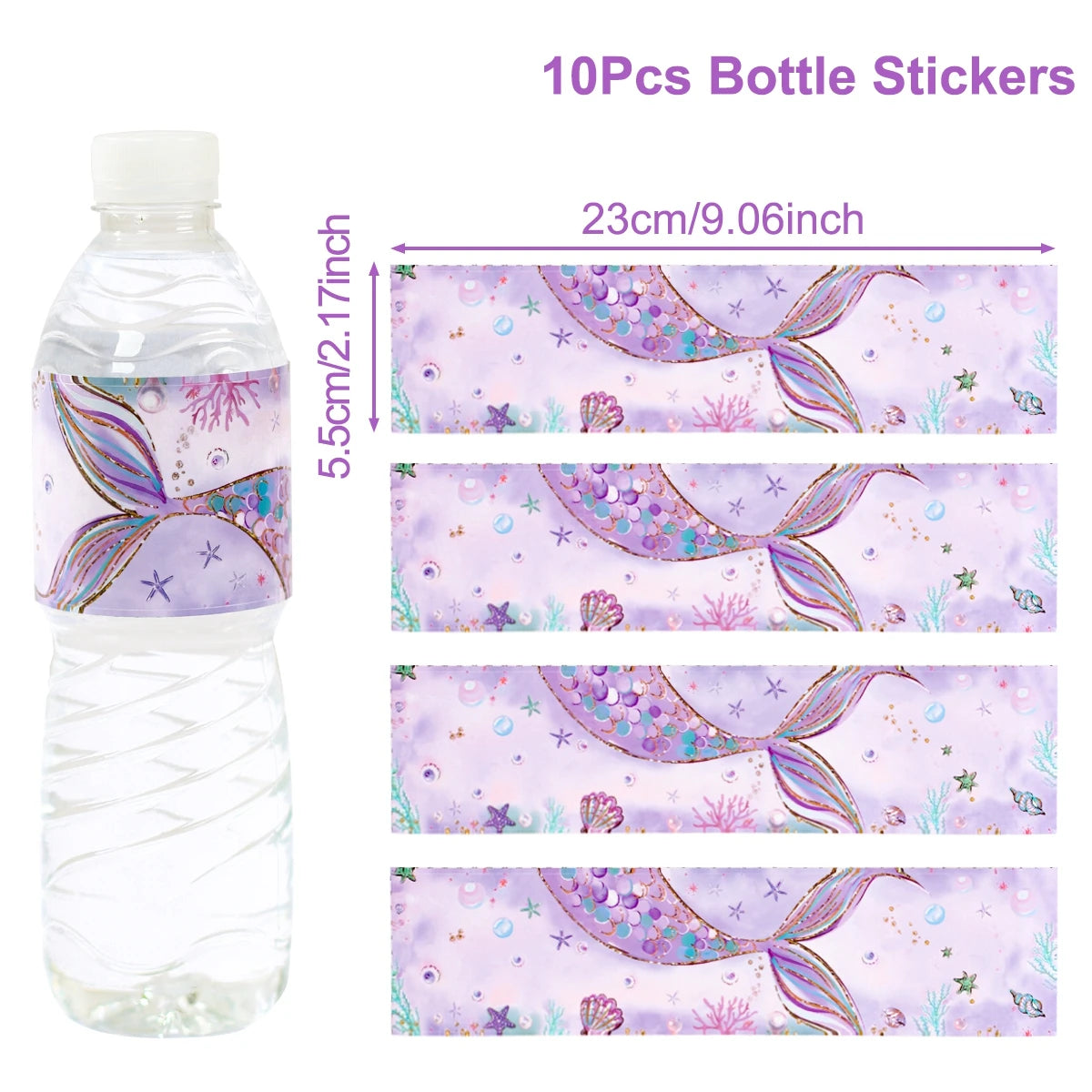 Mermaid-themed Kids Birthday Party Decorations and Tableware Set