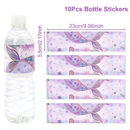 Mermaid-themed Kids Birthday Party Decorations and Tableware Set