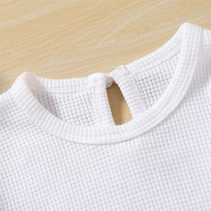 Baby Boys/Girls Bear Embroidery Waffle Bodysuit childrensterritory