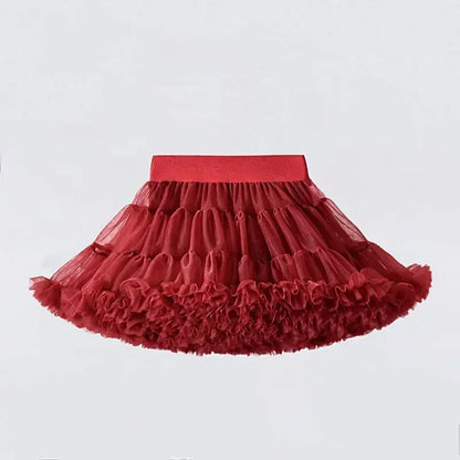 Little Girls Solid Colors Fluffy Chiffon Tutu Skirts childrensterritory