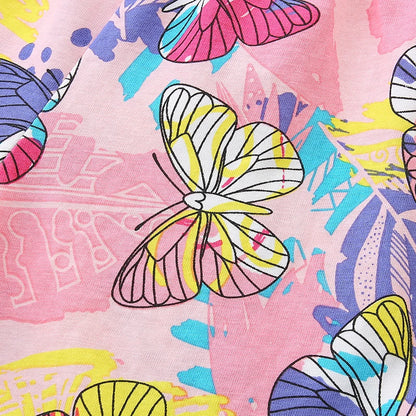 Girls Butterfly Print Casual Summer Clothing Set childrensterritory