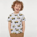 Little Boys Cartoon Excavator Pattern Cotton T-Shirts childrensterritory